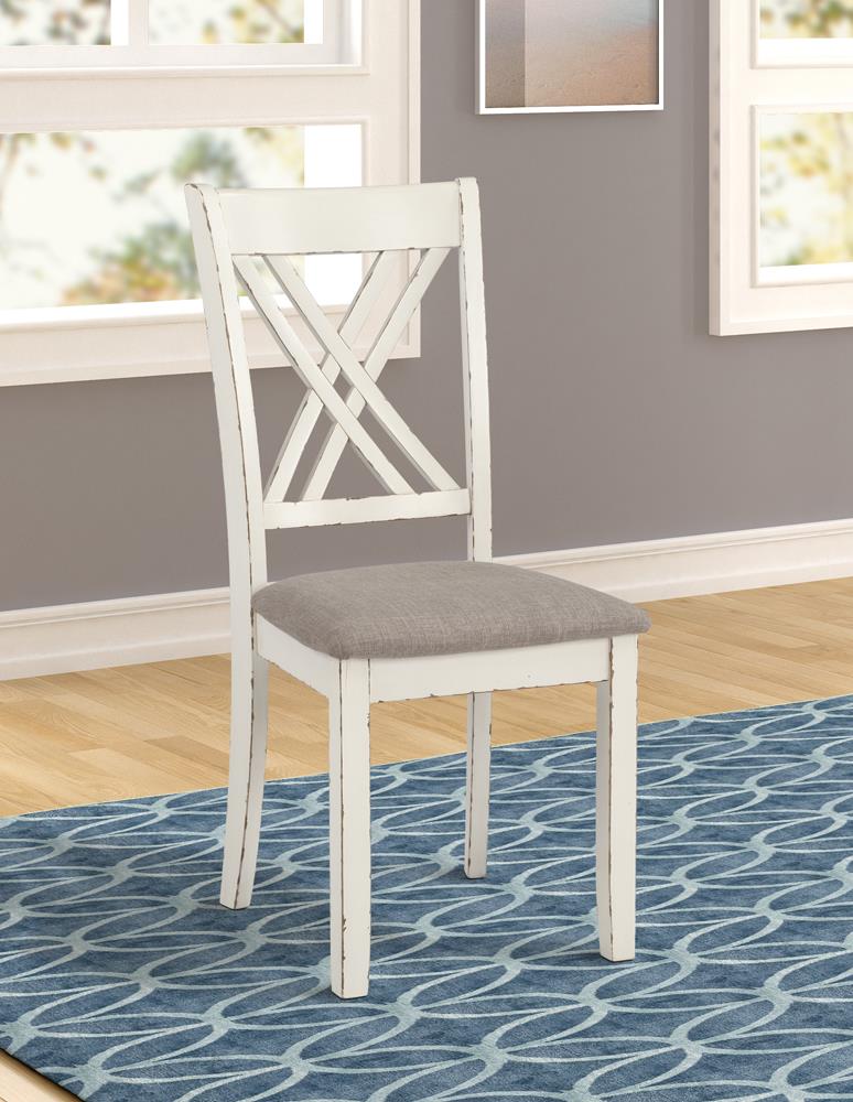 Fortress Chestnut and Vintage White 7-Piece Dining Set from Coaster - Luna Furniture