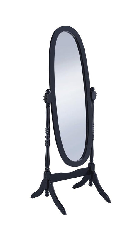 Foyet Oval Cheval Mirror Black - 950803 - Luna Furniture