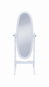 Foyet Oval Cheval Mirror White - 950802 - Luna Furniture