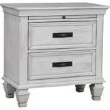 Franco Antique White 2-Drawer Nightstand from Coaster - Luna Furniture