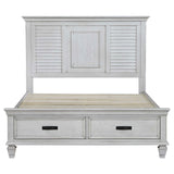 Franco Antique White Queen Storage Bed from Coaster - Luna Furniture