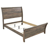 Frederick Queen Sleigh Panel Bed Weathered Oak - 222961Q - Luna Furniture