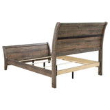 Frederick Queen Sleigh Panel Bed Weathered Oak - 222961Q - Luna Furniture