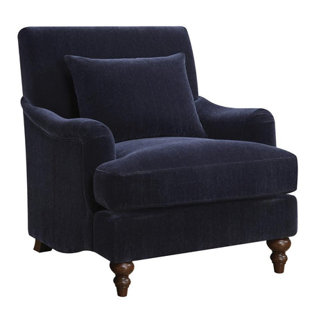 Frodo Upholstered Accent Chair with Turned Legs Midnight Blue - 902899 - Luna Furniture