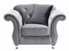 Frostine Button Tufted Chair Silver - 551163 - Luna Furniture