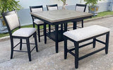 Fulton Charcoal/Light Gray Counter Hight Table from Crown Mark - Luna Furniture