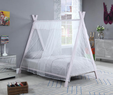 Fultonville Twin Metal Tent Bed Pink - 302133 - Luna Furniture
