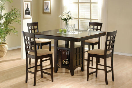 Gabriel 5-piece Square Counter Height Dining Set Cappuccino - 100438-S5 - Luna Furniture