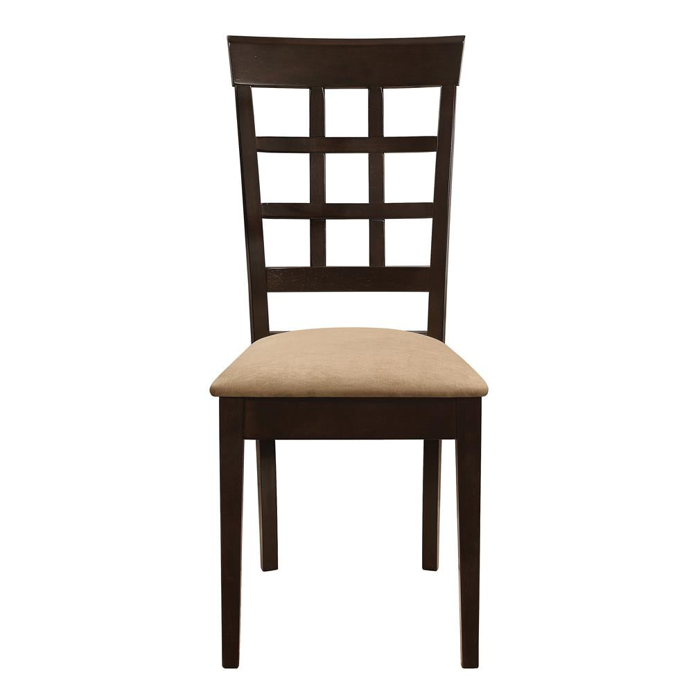 Gabriel Cappuccino and Tan Lattice Back Side Chairs, Set of 2 from Coaster - Luna Furniture