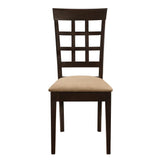 Gabriel Cappuccino and Tan Lattice Back Side Chairs, Set of 2 from Coaster - Luna Furniture