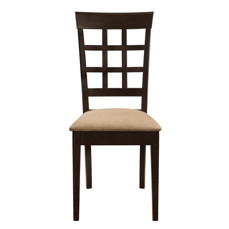 Gabriel Cappuccino and Tan Lattice Back Side Chairs, Set of 2 from Coaster - Luna Furniture