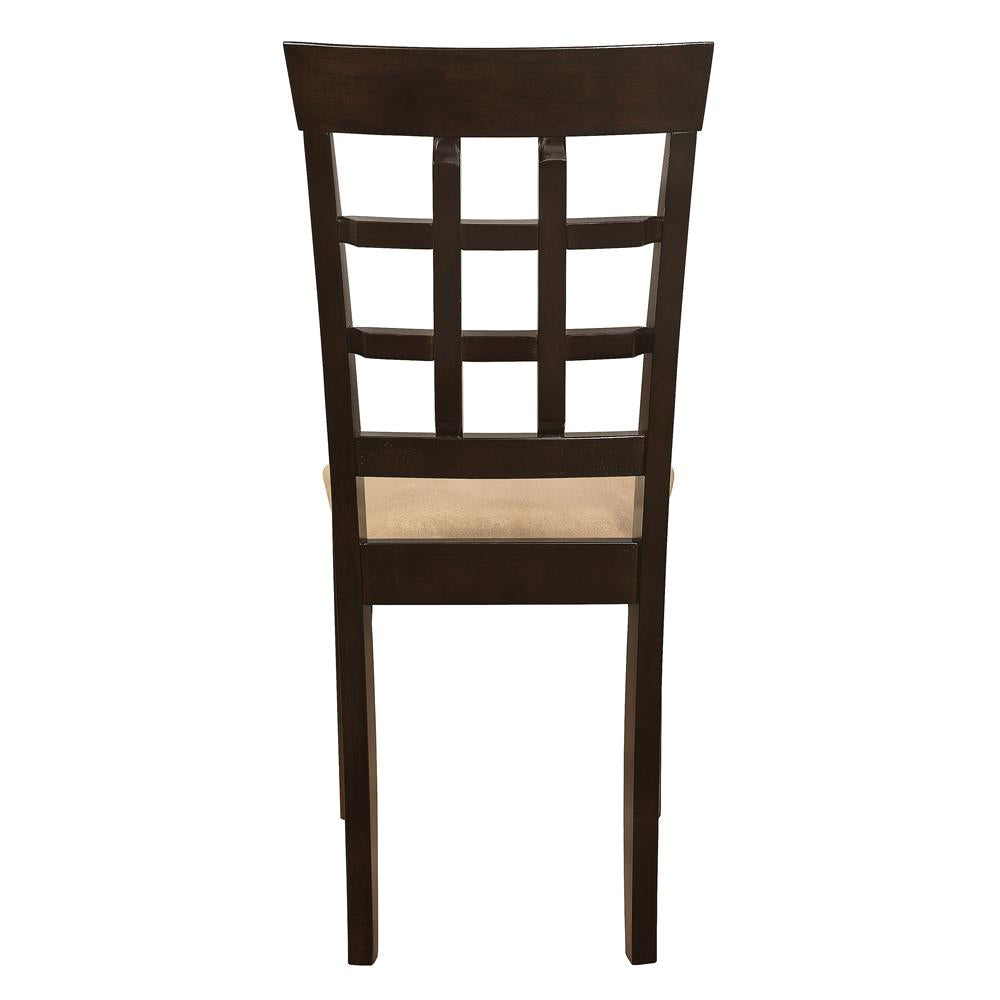 Gabriel Cappuccino and Tan Lattice Back Side Chairs, Set of 2 from Coaster - Luna Furniture