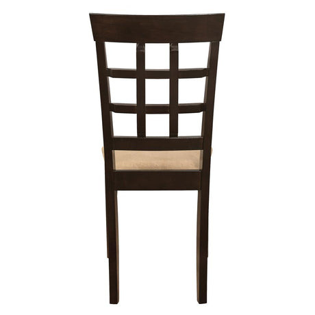 Gabriel Cappuccino and Tan Lattice Back Side Chairs, Set of 2 from Coaster - Luna Furniture