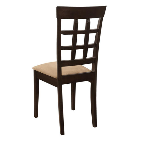 Gabriel Cappuccino and Tan Lattice Back Side Chairs, Set of 2 from Coaster - Luna Furniture