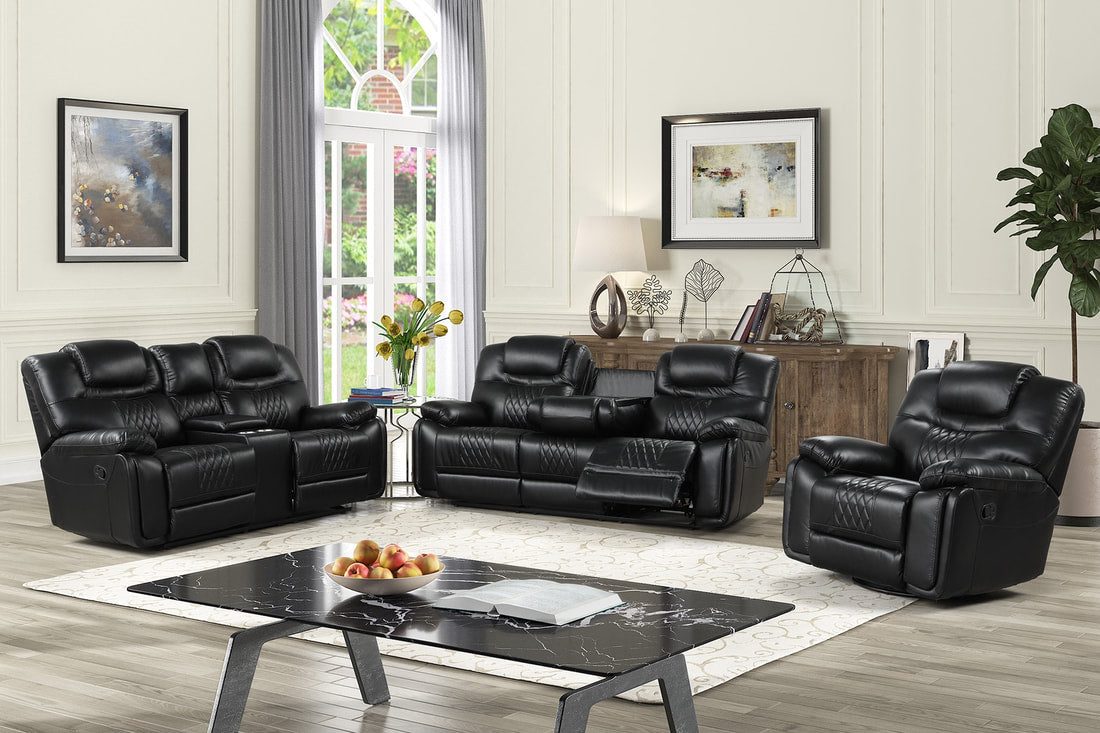 Galveston Black Reclining Living Room Set from Happy Homes - Luna Furniture