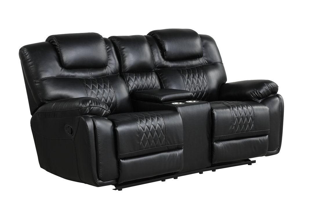 Galveston Black Reclining Living Room Set - Luna Furniture