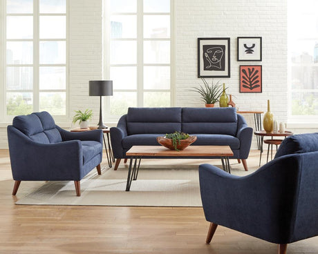 Gano 2-piece Sloped Arm Living Room Set Navy Blue - 509514-S2 - Luna Furniture