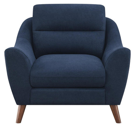 Gano Sloped Arm Upholstered Chair Navy Blue - 509516 - Luna Furniture