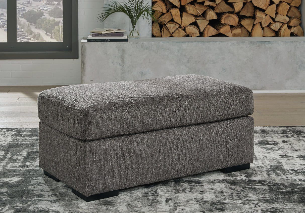 Gardiner Pewter Ottoman from Ashley - Luna Furniture