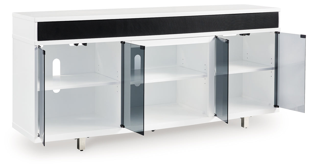 Gardoni White/Black 72" TV Stand - W756-68 - Luna Furniture