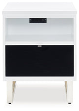 Gardoni White/Black Chairside End Table from Ashley - Luna Furniture