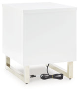 Gardoni White/Black Chairside End Table from Ashley - Luna Furniture
