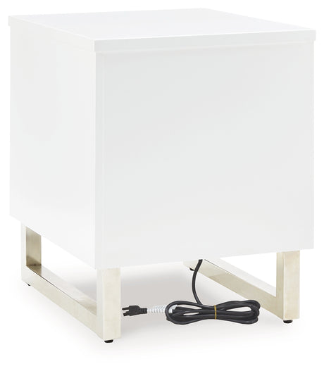 Gardoni White/Black Chairside End Table from Ashley - Luna Furniture