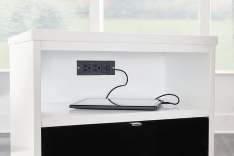 Gardoni White/Black Chairside End Table from Ashley - Luna Furniture