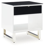 Gardoni White/Black End Table - T756-3 - Luna Furniture