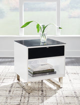 Gardoni White/Black End Table - T756-3 - Luna Furniture