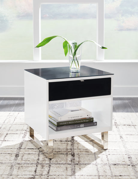 Gardoni White/Black End Table from Ashley - Luna Furniture