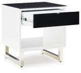 Gardoni White/Black End Table from Ashley - Luna Furniture