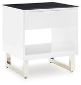 Gardoni White/Black End Table from Ashley - Luna Furniture