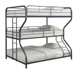 Garner Triple Bunk Bed with Ladder Gunmetal - 400778 - Luna Furniture