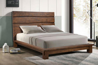 Genevieve Eastern King Platform Bed Dark Brown - 207491KE - Luna Furniture