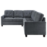 Georgina 4-piece Upholstered Modular Sectional Sofa Steel Grey - 551701-SET - Luna Furniture