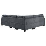Georgina 4-piece Upholstered Modular Sectional Sofa Steel Grey - 551701-SET - Luna Furniture