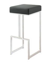 Gervase Black and Chrome Square Bar Stool from Coaster - Luna Furniture