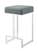 Gervase Square Counter Height Stool Grey and Chrome - 105252 - Luna Furniture