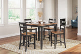 Gesthaven Natural/Brown Counter Height Dining Table and 4 Barstools (Set of 5) from Ashley - Luna Furniture