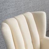 Gianna Mid-Century Modern Tufted French Boucle Armchair Light Grey - AFC00256 - Luna Furniture