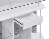 Gideon Crescent Shaped Glass Top Bar Unit with Drawer - 182235 - Luna Furniture