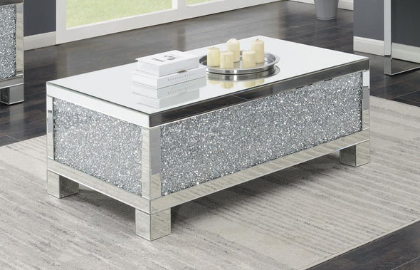 Gillian Rectangular Coffee Table Clear Mirror - 722498 - Luna Furniture