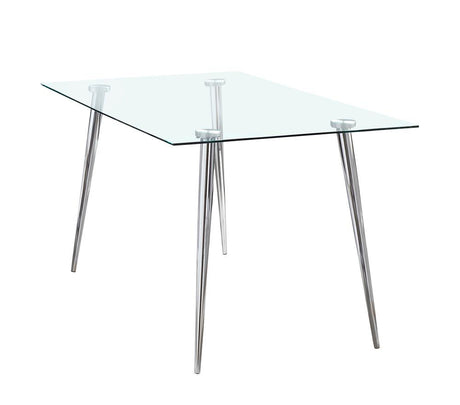 Gilman Rectangle Glass Top Dining Table - 190621CHR - Luna Furniture