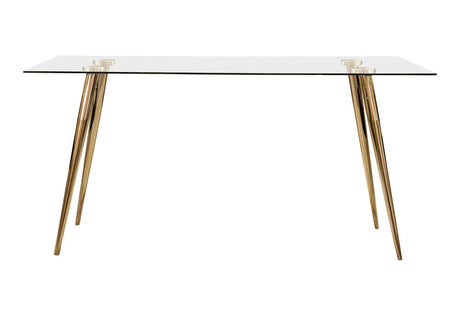 Gilman Rectangle Glass Top Dining Table - 190621GLD - Luna Furniture