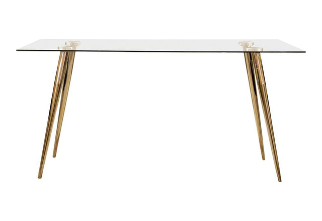 Gilman Rectangle Glass Top Dining Table - 190621GLD - Luna Furniture