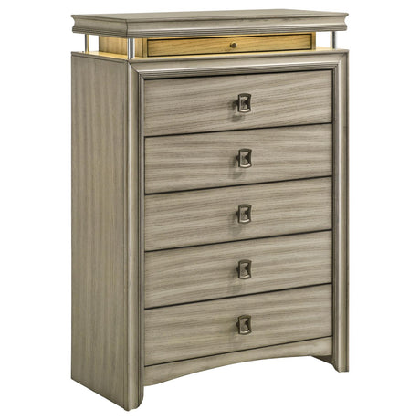 Giselle 6-drawer Bedroom Chest with LED Rustic Beige - 224395 - Luna Furniture