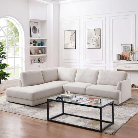 Glander Grey Linen LAF Sectional from Ashcroft Furniture - Luna Furniture