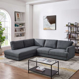 Glander Grey Linen LAF Sectional from Ashcroft Furniture - Luna Furniture
