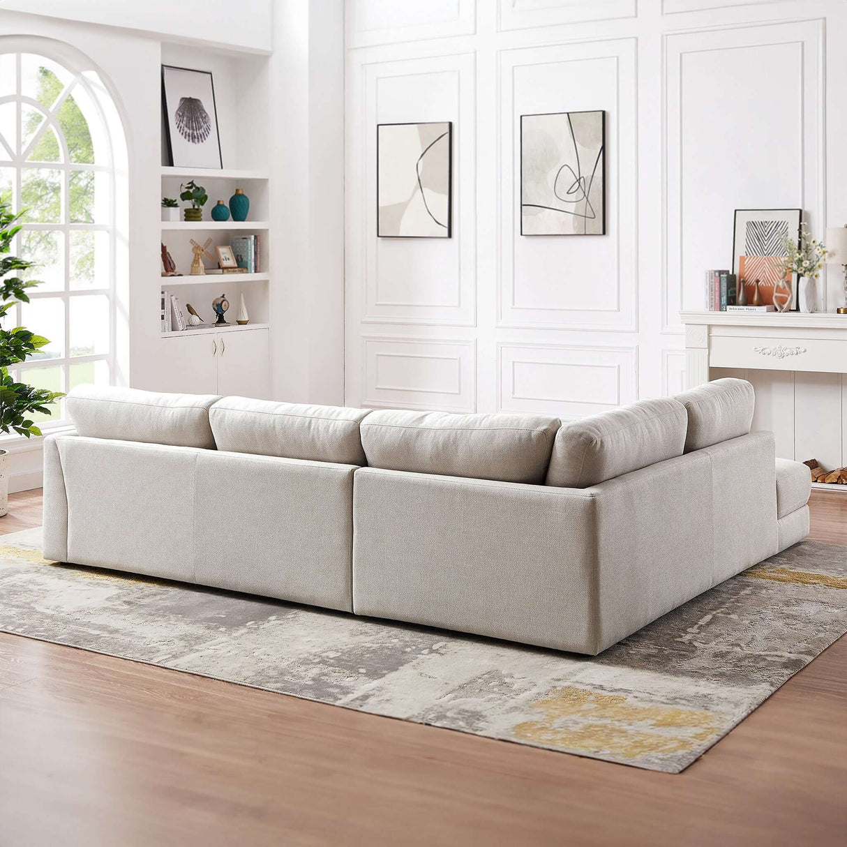Glander Grey Linen RAF Sectional from Ashcroft Furniture - Luna Furniture